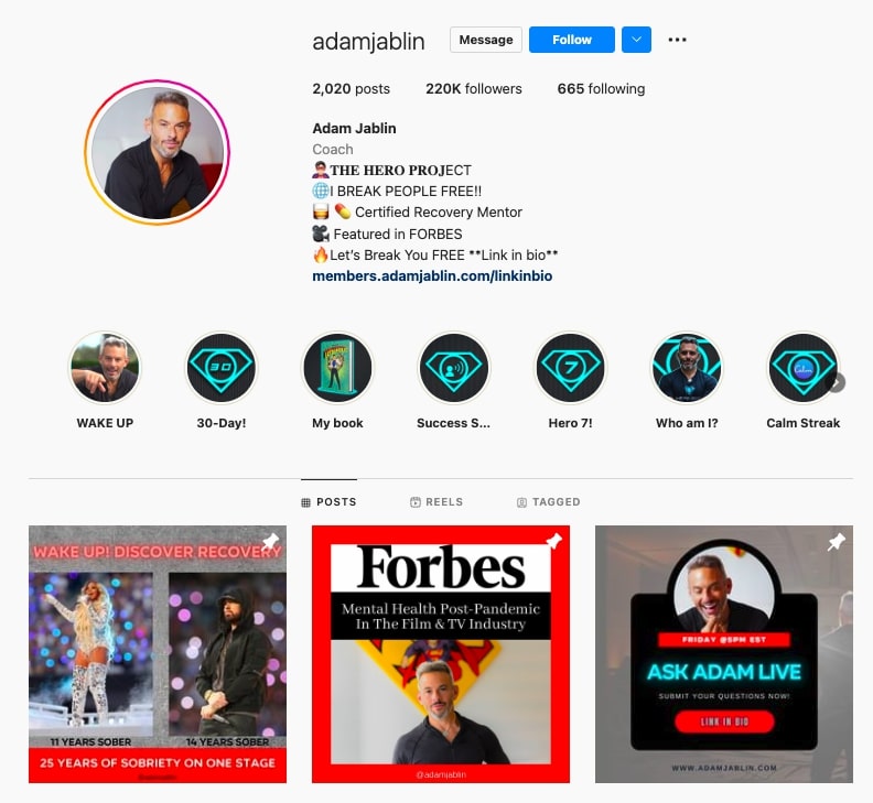 Adam Jablin, the hero project, best life coaches on Instagram, coaching tip