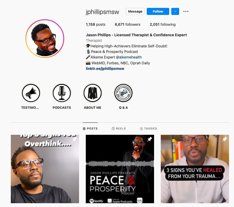 Jason Phillips, licensed therapist and confidence expert, best life coaches on Instagram, coaching tip