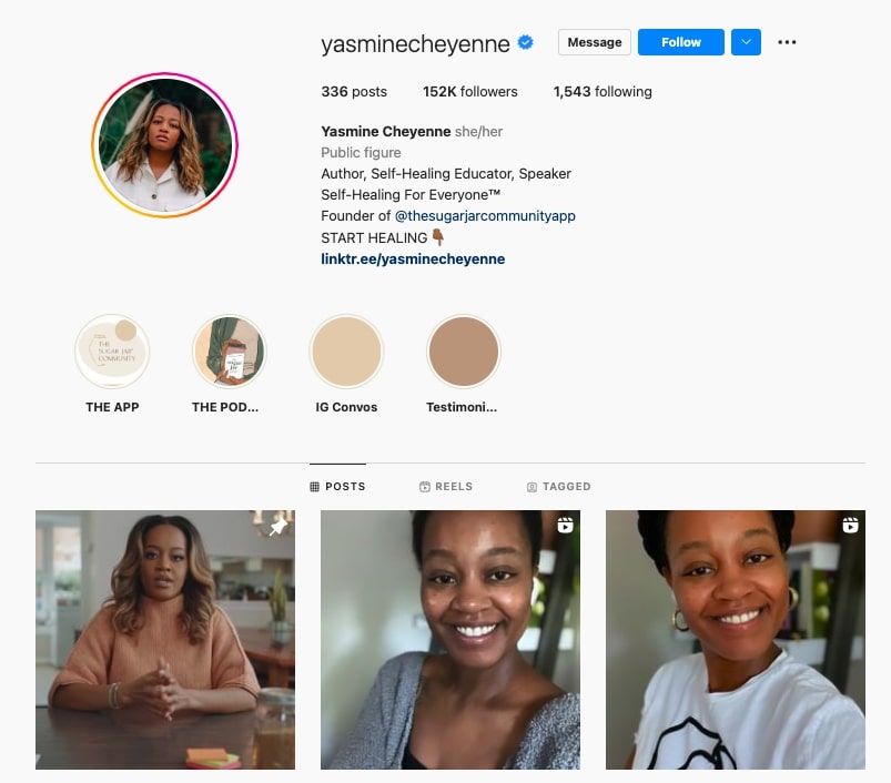 Yasmine Cheyenne, best life coaches on Instagram, self healing, coaching tip